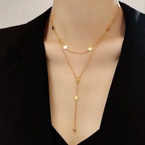 Gold Plated Star Layered Necklace NWT